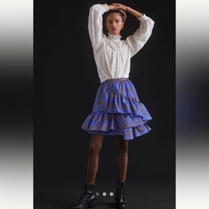 Maeve Tiered Ruffled Mini Skirt from Anthropologie